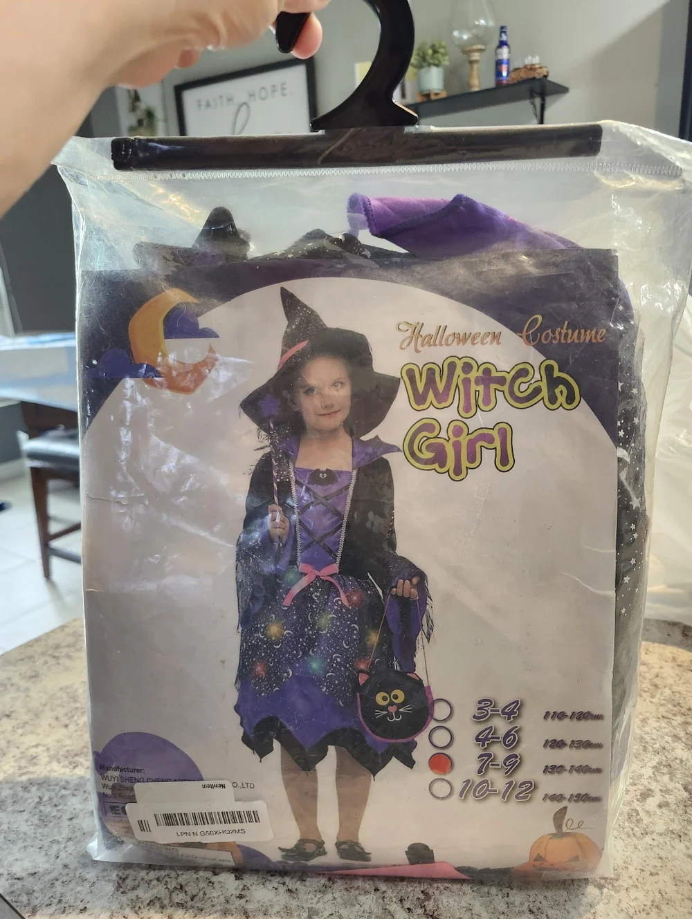 Witch Girl Halloween Costume - Purple (7-9)